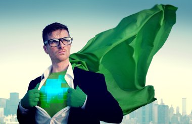 Güçlü süper kahraman işadamı