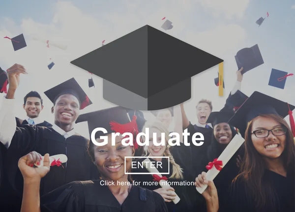 Group of students of graduates — Stock Photo, Image