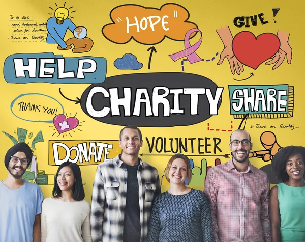 Diversity people with charity — Stock Photo, Image