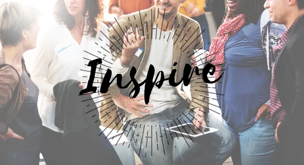 Lidé diskutovat Inspire — Stock fotografie