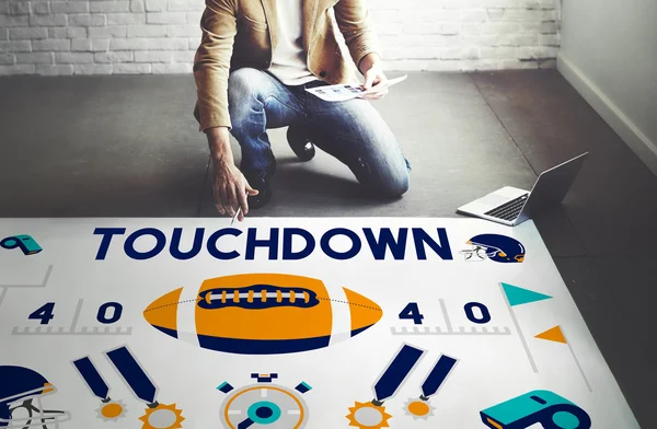 Businessman working with touchdown — Stock Photo, Image