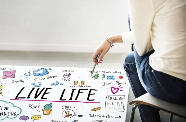Poster with live life Concept — Stock Photo, Image