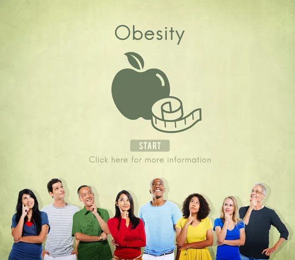 Multiethnic People and Obesity Concept — Stock Photo, Image