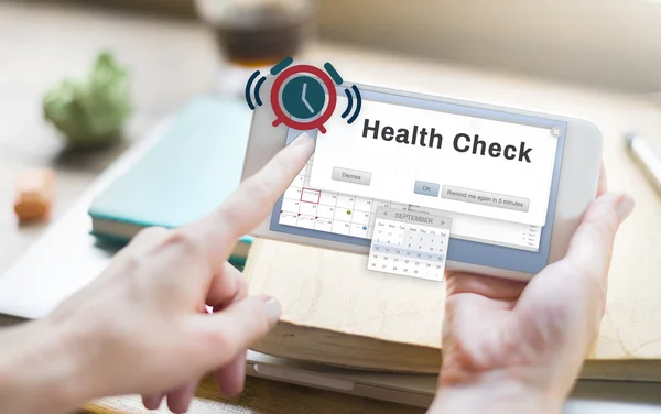 Woman using phone and Healthy Concept — Stock Photo, Image