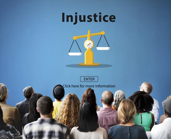 People at seminar with injustice — Stock Photo, Image