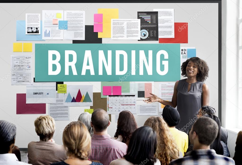 Group of diversity people at seminar with branding Concept
