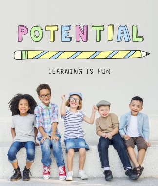 Duygu mutlu ve eğlenceli çocuklar