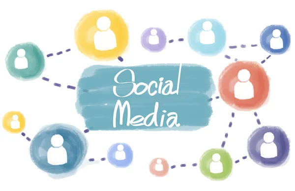 Sjabloon met sociale media concept — Stockfoto