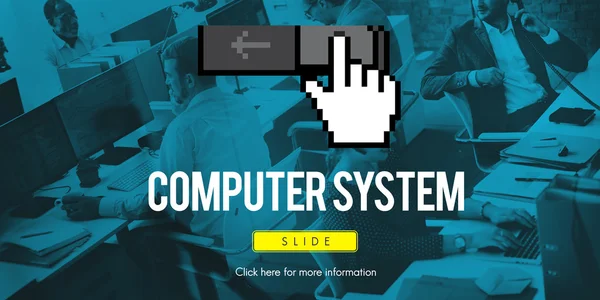 働く人々 とコンピューター システムの概念 — ストック写真