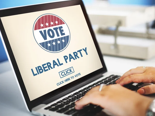 Liberální strana volební hlas koncept — Stock fotografie