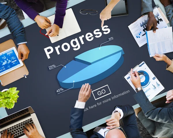 Business People Pointing on Progress — Stock Photo, Image