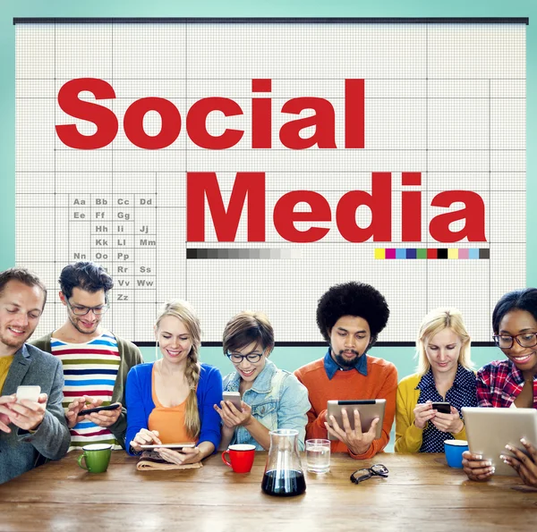 Social Media, Concetto di connessione in rete — Foto Stock