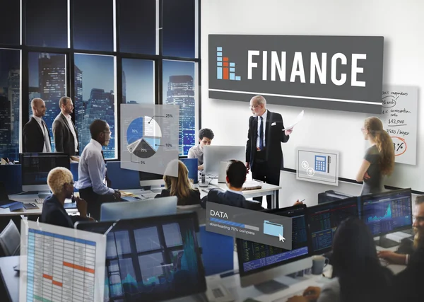 Mensen uit het bedrijfsleven werken en Financiën — Stockfoto