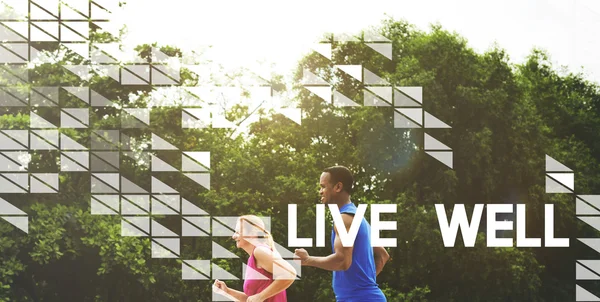 Couple doing physical activity together — Stock Photo, Image