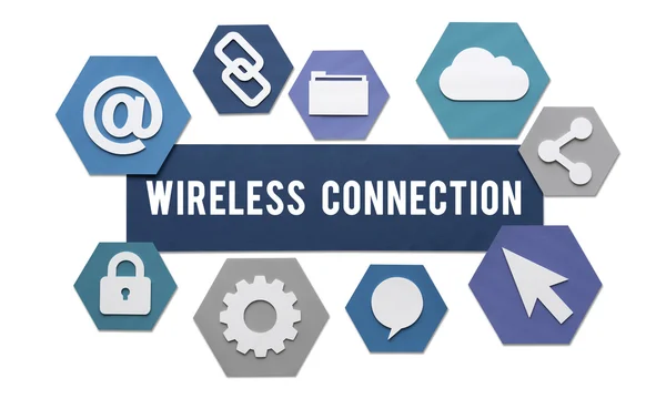 Modello con concetto di connessione wireless — Foto Stock