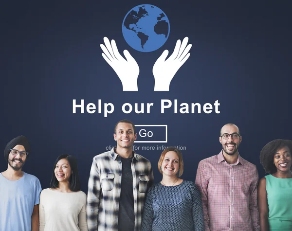 Sokszínűség az emberek segíteni bolygó — Stock Fotó