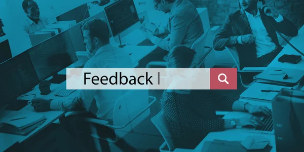 Concetto di persone che lavorano e feedback — Foto Stock