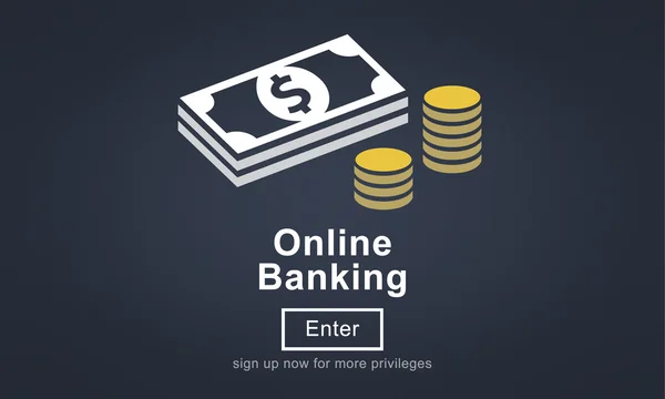 Modello con concetto di online banking — Foto Stock