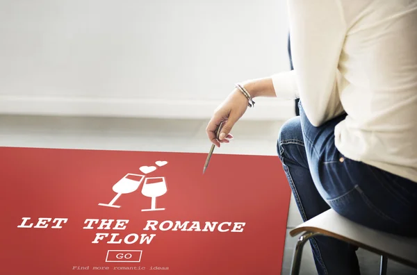Cartel con Let Romance Flow — Foto de Stock