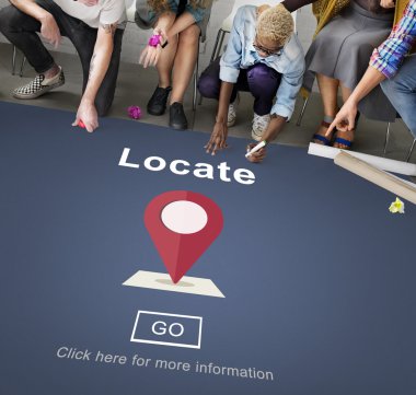 Kattaki insanlar çizim afiş 