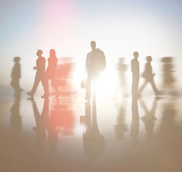 Silueta grupo de personas — Foto de Stock