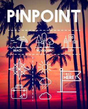 Siluet Hindistan cevizi hurma ağacı