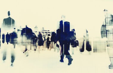 Business People Walking in City  clipart