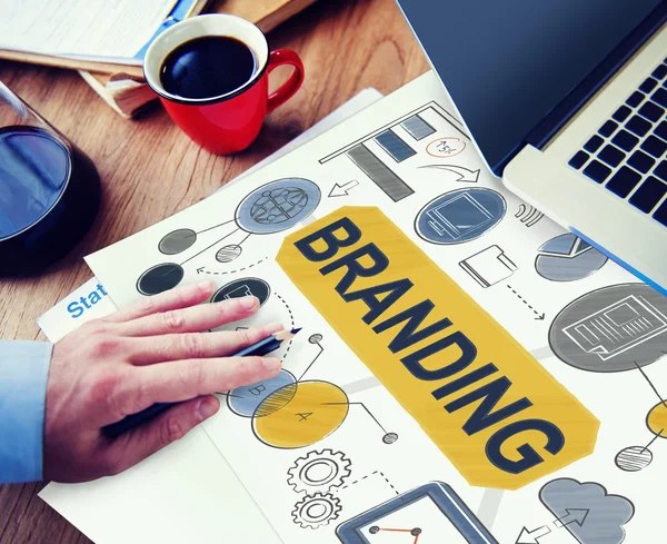 Man working with Branding Concept — Stock Photo, Image