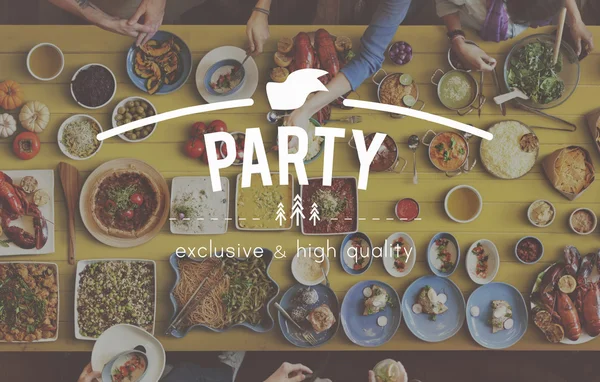 Table with food and Party — Stock Photo, Image