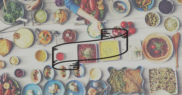 Tisch mit Essenskonzept — Stockfoto