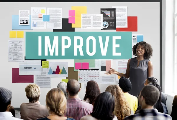 People at seminar with improve — Stock Photo, Image