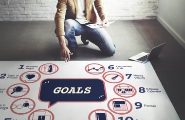 İşadamı gol ile çalışma