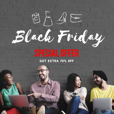Black Friday duvarla çeşitlilik arkadaşları