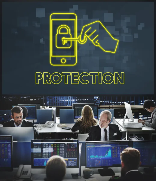 Conceito de segurança online de proteção — Fotografia de Stock
