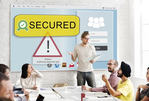 Reunião de negócios com a Secured — Fotografia de Stock