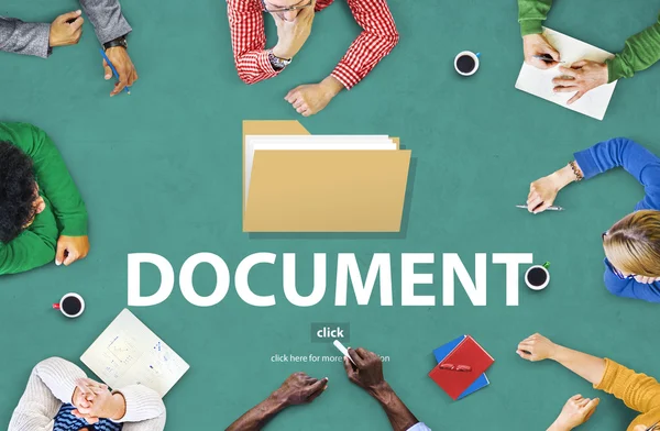 Gente de negocios señalando el concepto de documento — Foto de Stock