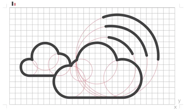 Modello con concetto di cloud — Foto Stock