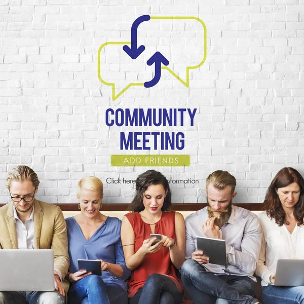 지역 사회 회의와 앉아 — 스톡 사진