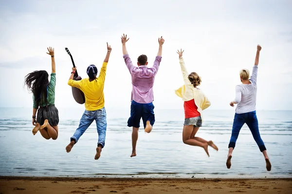Friends having good time on beach — Stock Photo, Image