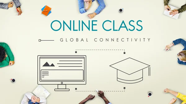Üzletemberek és Online osztály koncepció — Stock Fotó