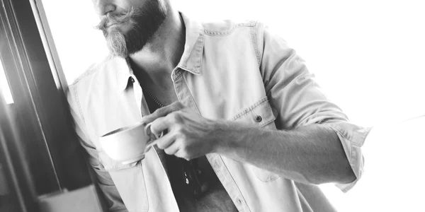 Man Hipster on Coffee Break — Fotografie, imagine de stoc