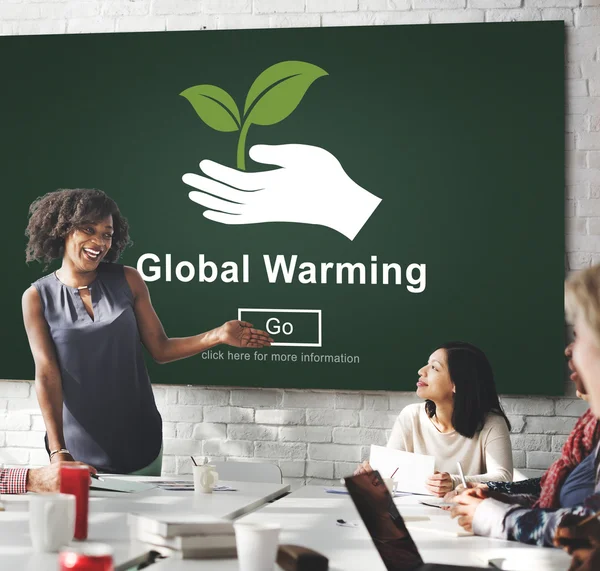 Incontro d'affari con il riscaldamento globale — Foto Stock