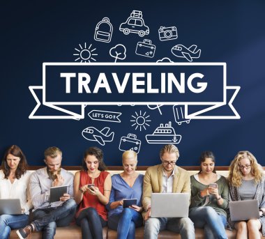 aygıtlar ve hareket ile insanlar oturup