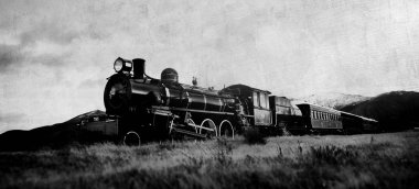 Buharlı tren açık kırsal kesimde