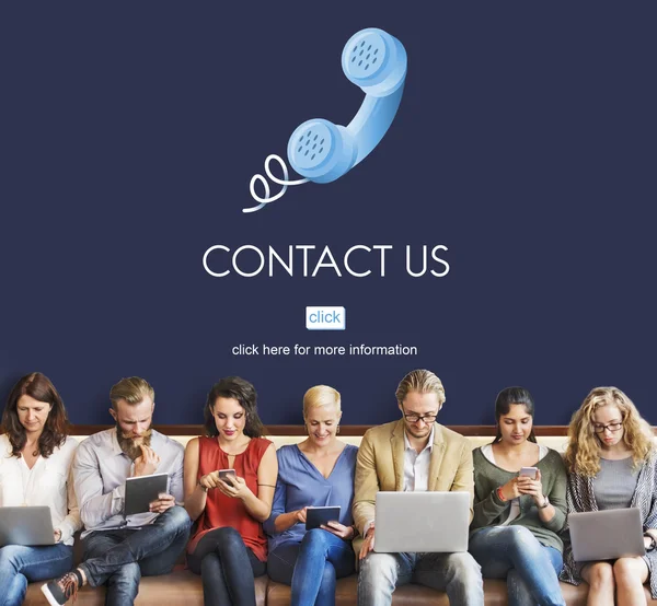 Contactez-nous, concept de service d'aide — Photo