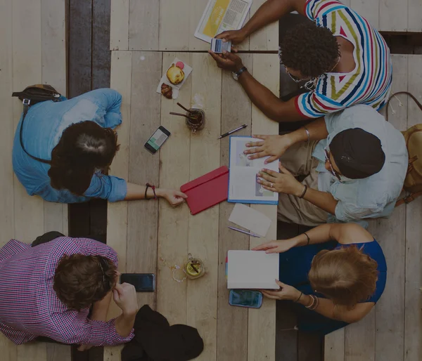 Friends Meeting and discussing ideas — Stock Photo, Image