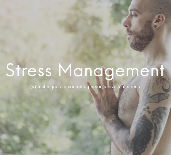 Homme et concept de gestion du stress — Photo