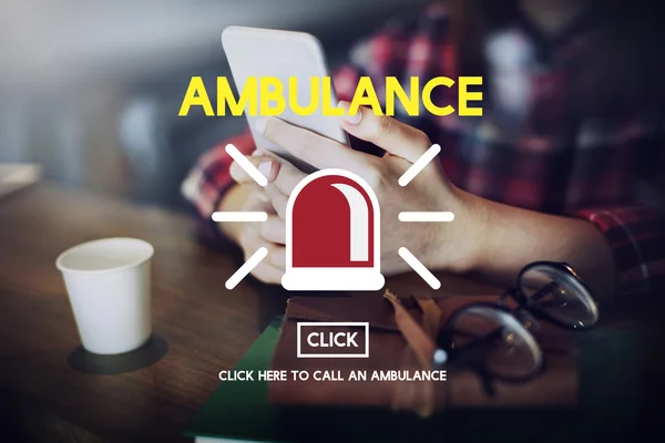 Persona con teléfono en busca de ambulancia —  Fotos de Stock