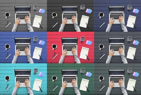 Personas que trabajan con ordenadores portátiles — Foto de Stock