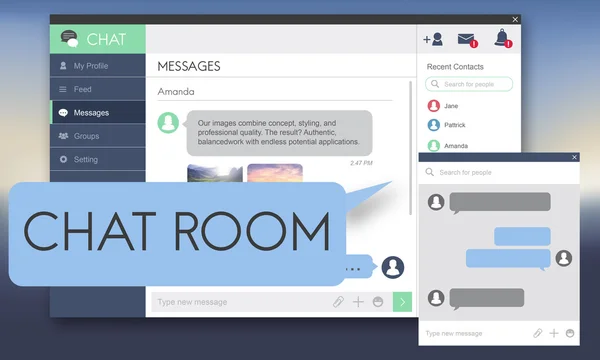 Modello con concetto di Chat Room — Foto Stock